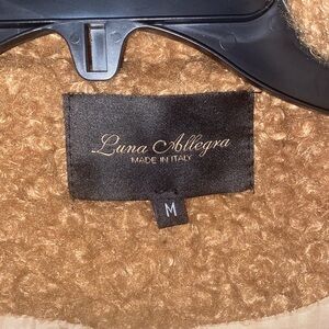 fuzzy jacket brown size medium